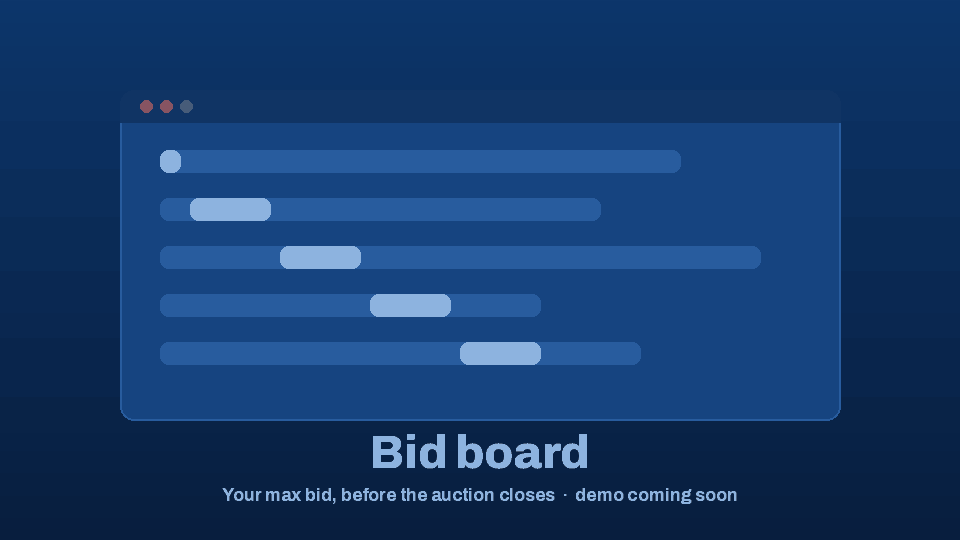 Demo of know your max bid before the auction closes (placeholder)